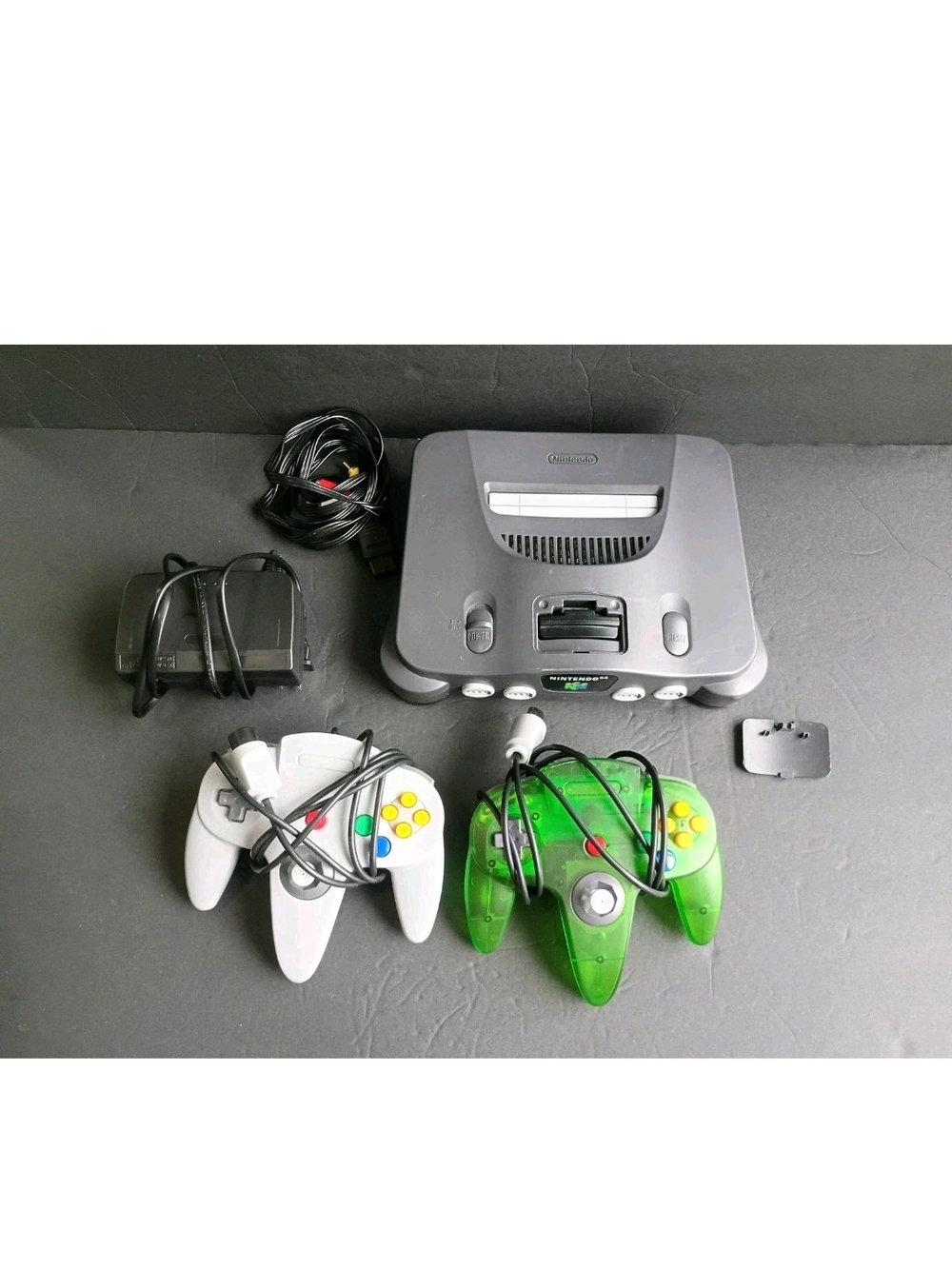 Nintendo 64 N64 Console Bundle W/ 2 Third Party Controllers & Cables - Tested